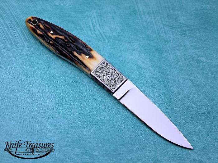 Custom Fixed Blade, N/A, ATS-34 Stainless Steel,  Knife made by Steve SR Johnson